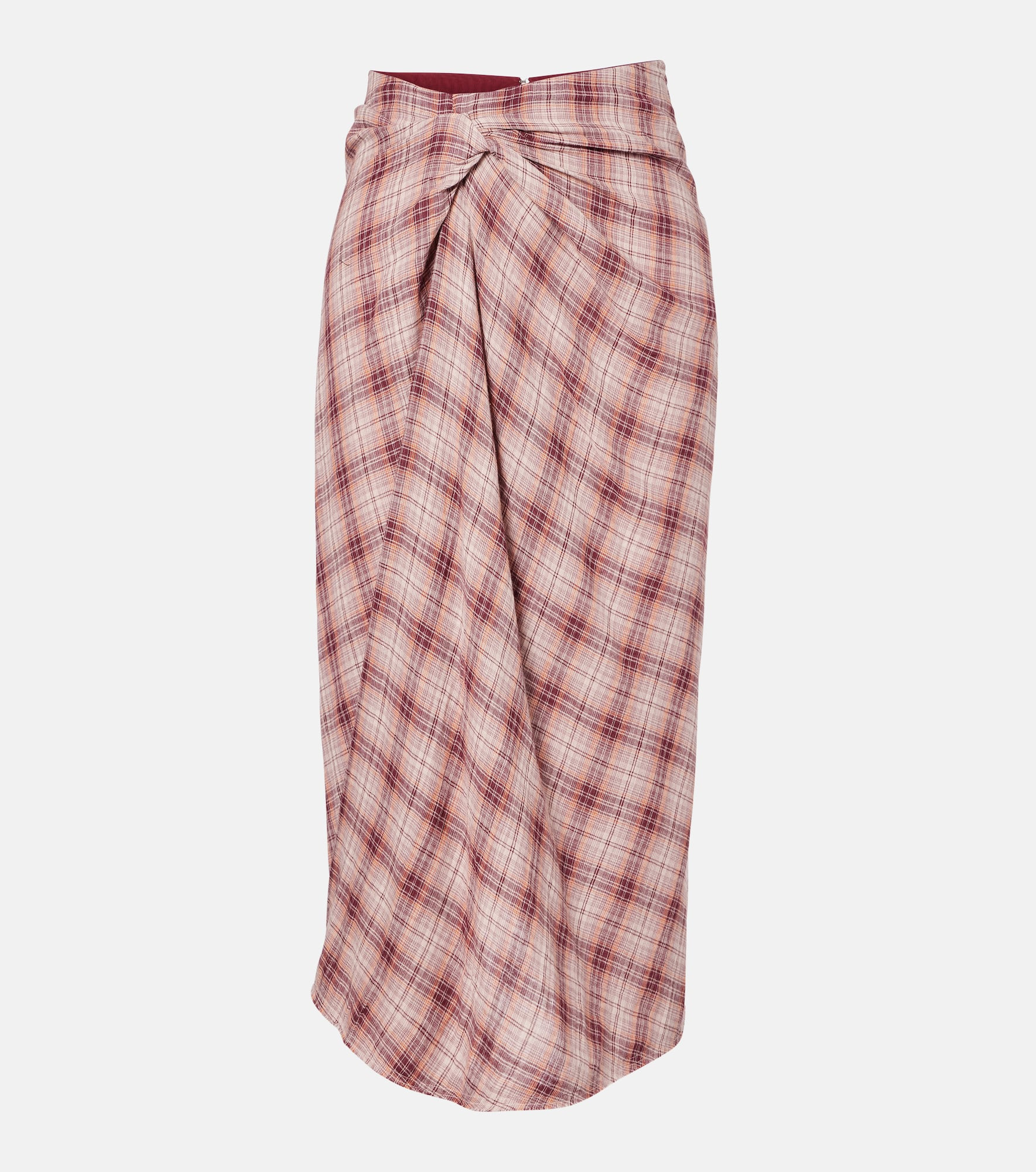 Nicole checked cotton midi skirt - 1