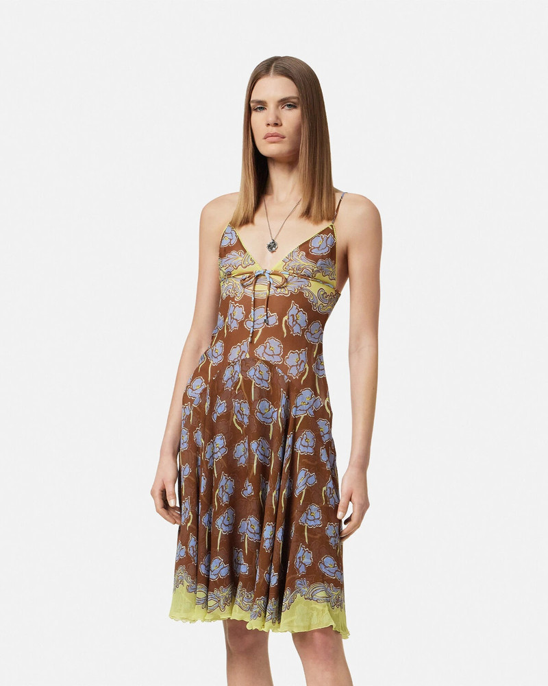 Poppies Foulard Silk Flowy Midi Dress 4