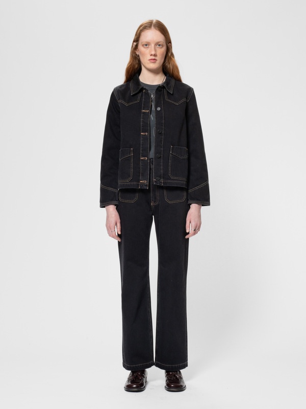 Kelly Western Denim Jacket Black - 2