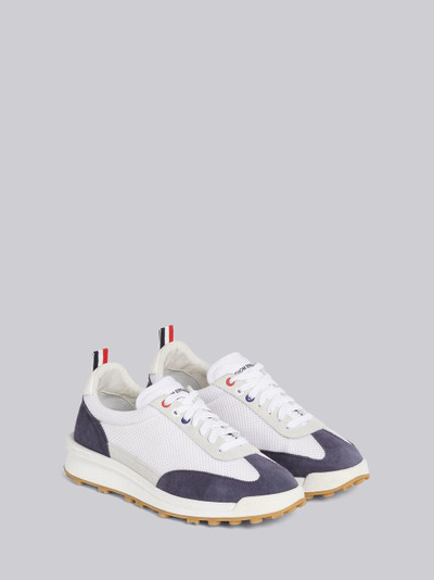 Thom Browne Navy Fine Kid Suede Tech Runner outlook