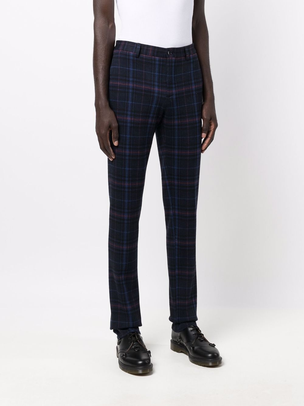 check pattern tailored trousers - 3