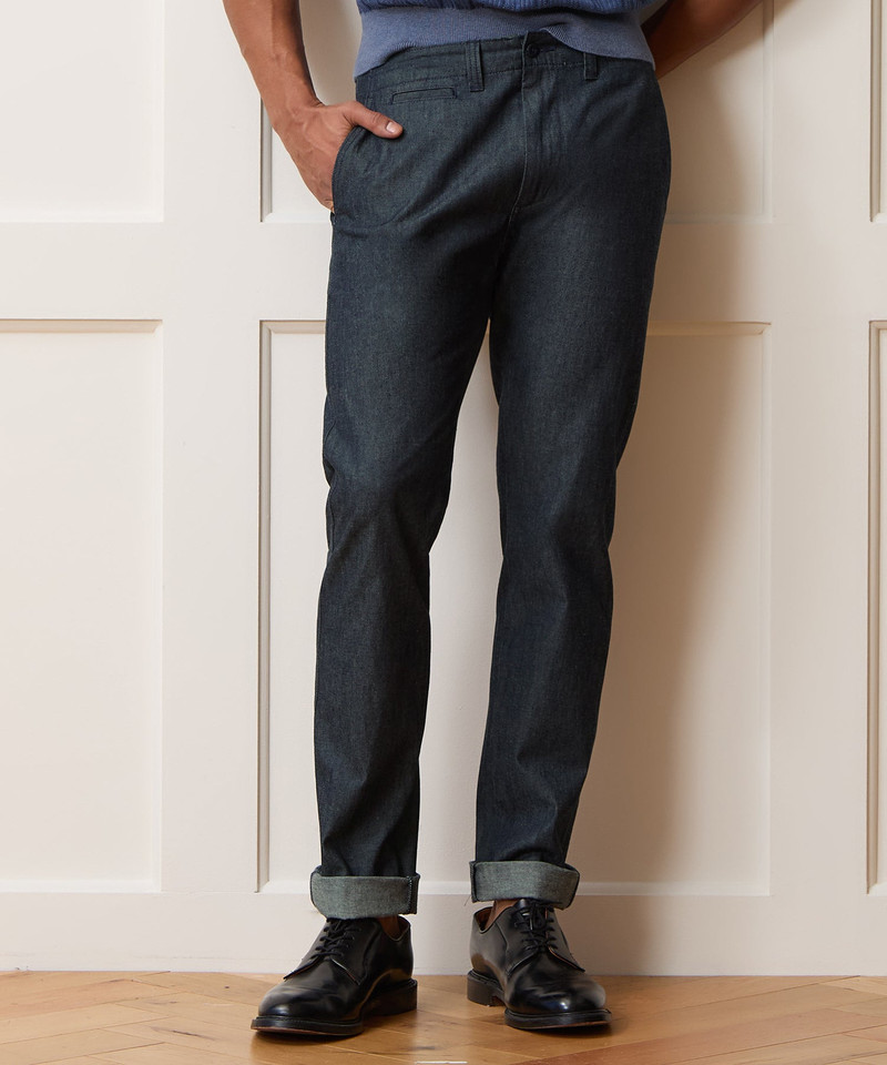 TODD SNYDER Straight Fit Chambray Favorite Pant outlook