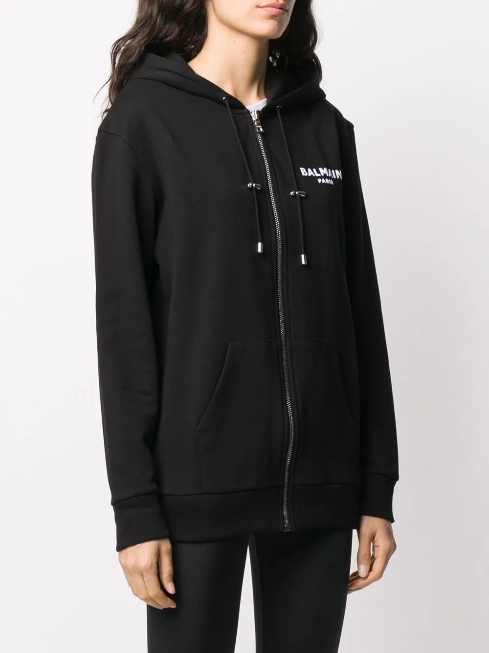 logo zipped hoodie - 3