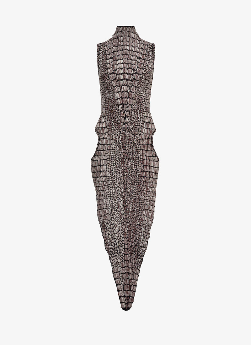 Alaïa CROCODILE JACQUARD DRESS - AA9R23023M737-955 | REVERSIBLE
