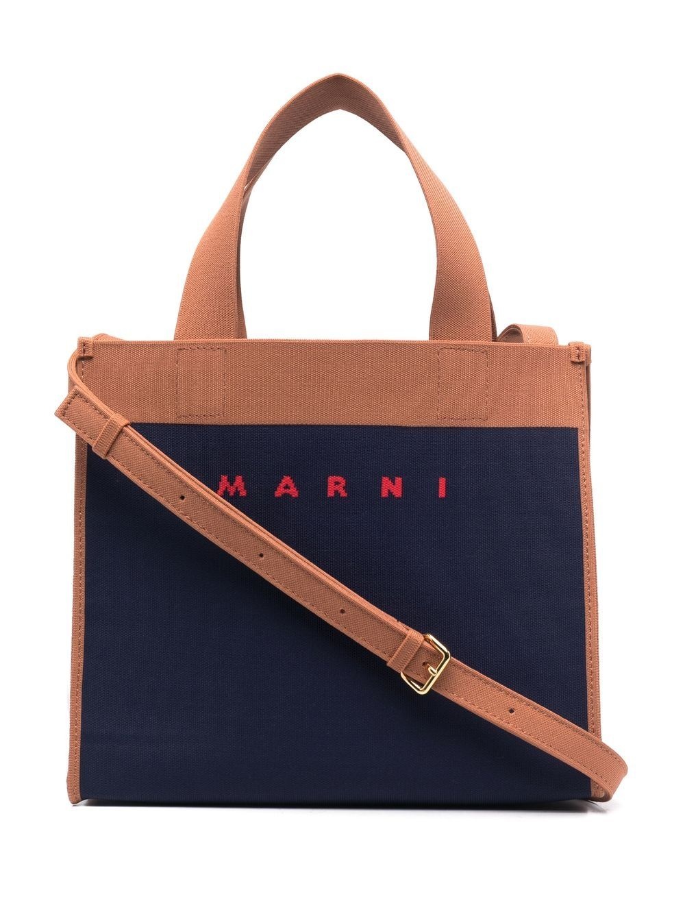 logo print panelled tote bag - 1