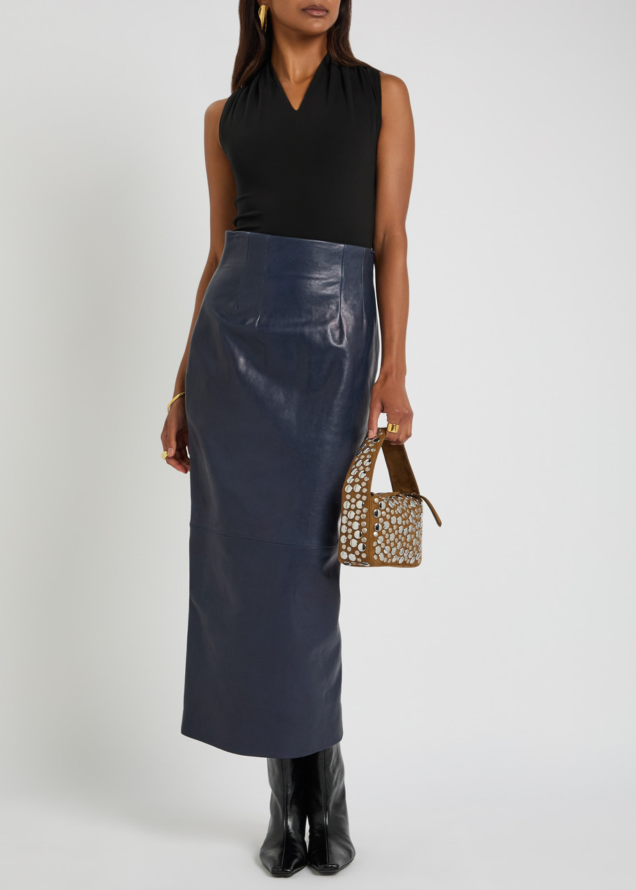 Khaite Elena Small Studded Suede top Handle bag - 5