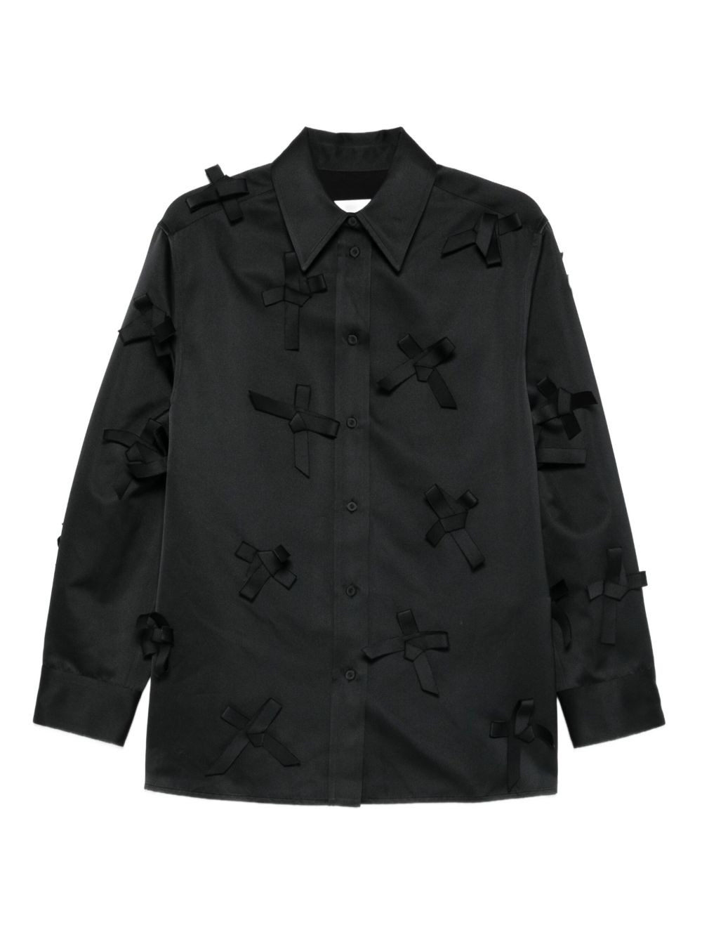bow-embellished shirt - 1