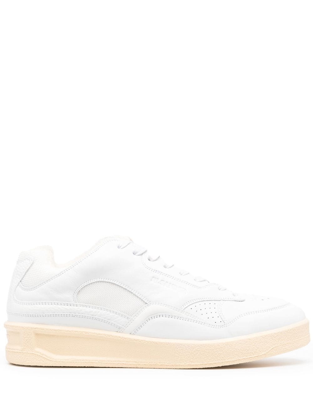 panelled low-top leather sneakers - 1