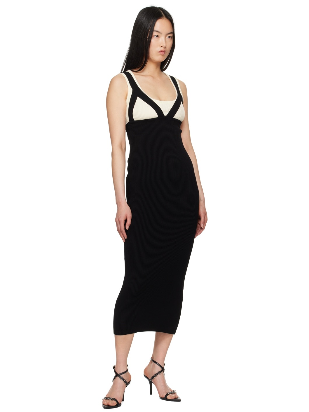 White & Black 'The Madone' Maxi Dress - 4