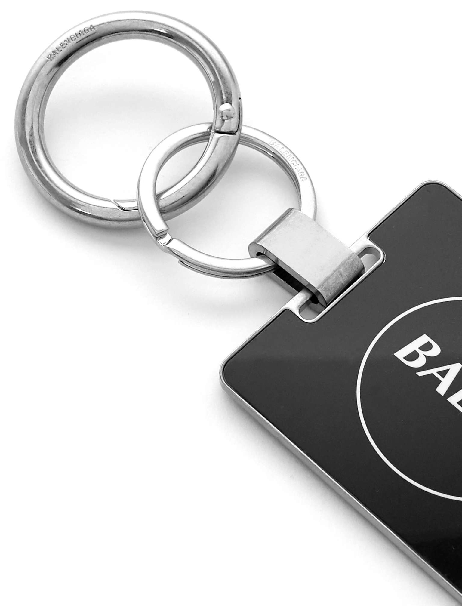 Logo-Print Silver-Tone Key Fob - 2