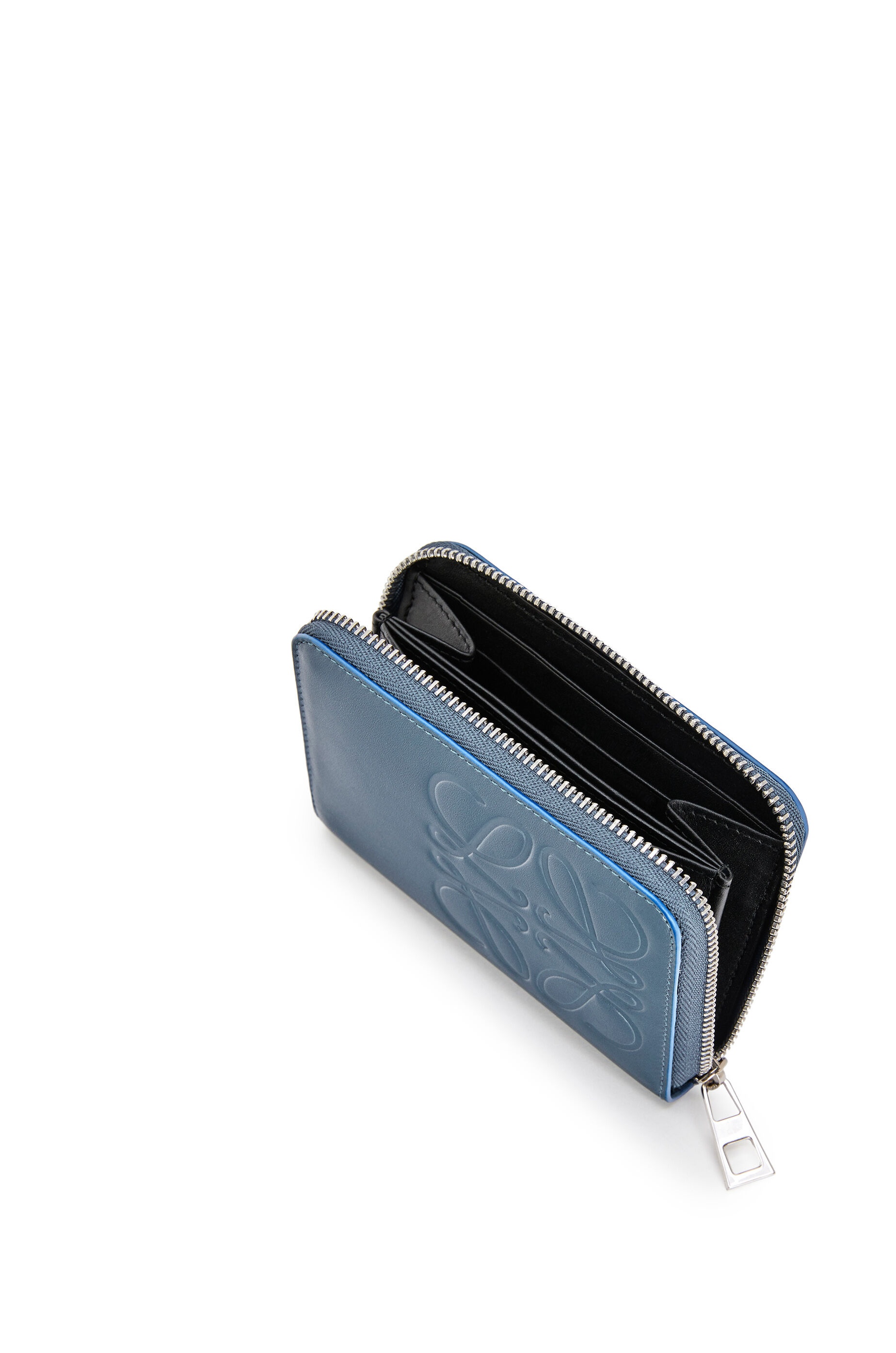 6 card zip wallet in smooth calfskin - 2