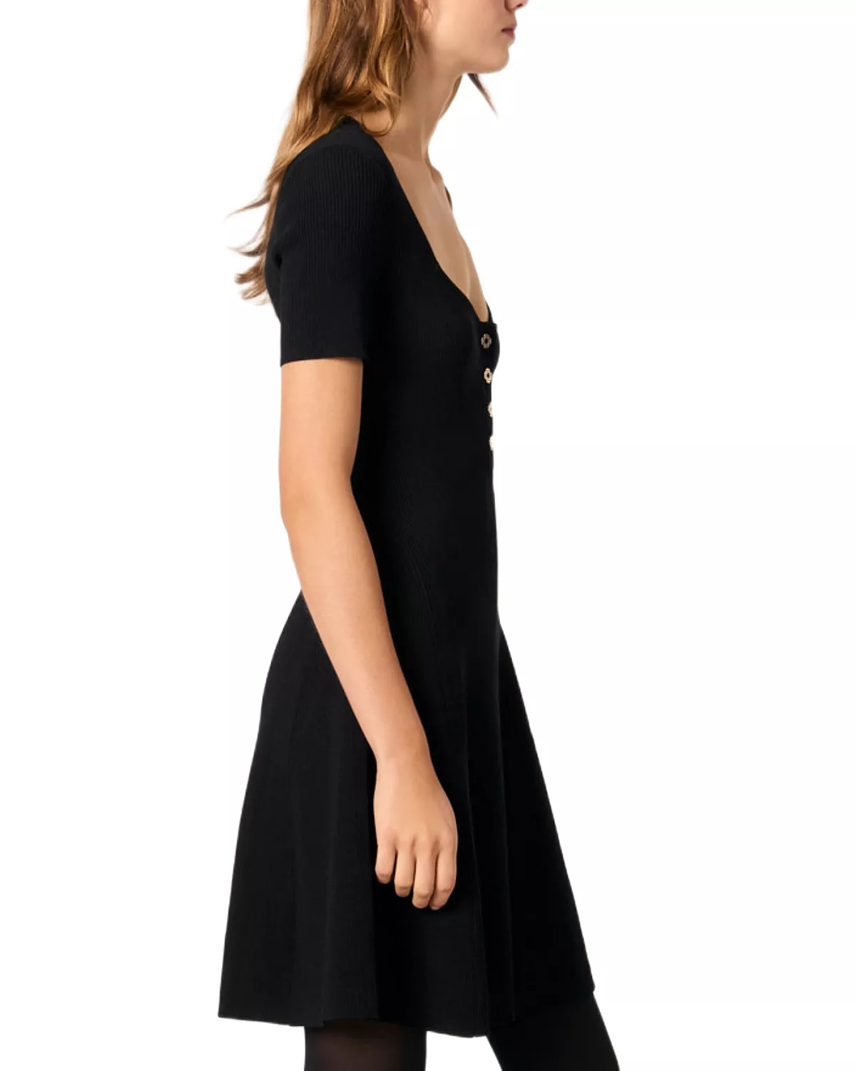 Rib Knit Short Dress - 4