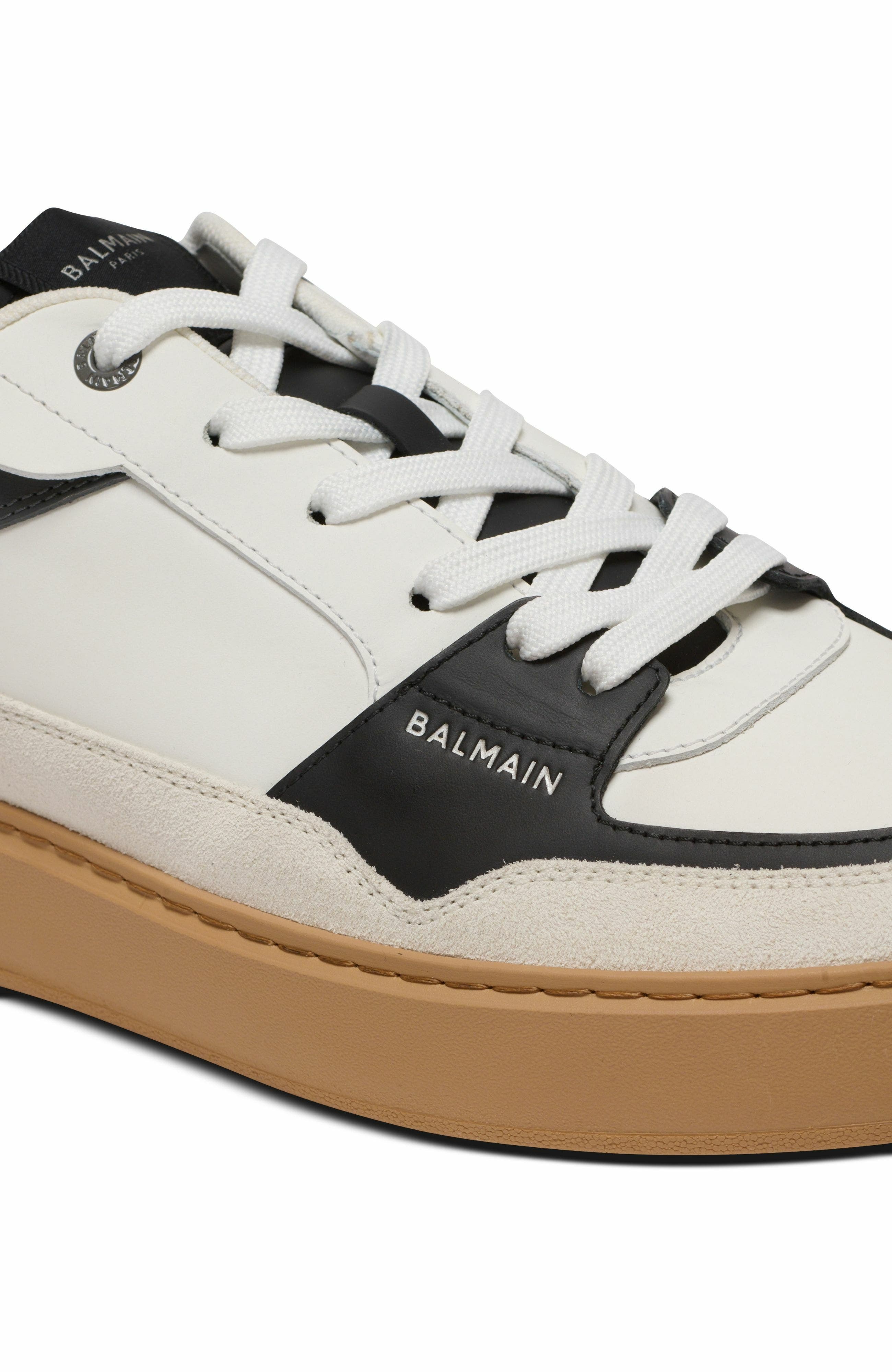 Balmain B-Court Flip leather trainers in Grey at Nordstrom - 8