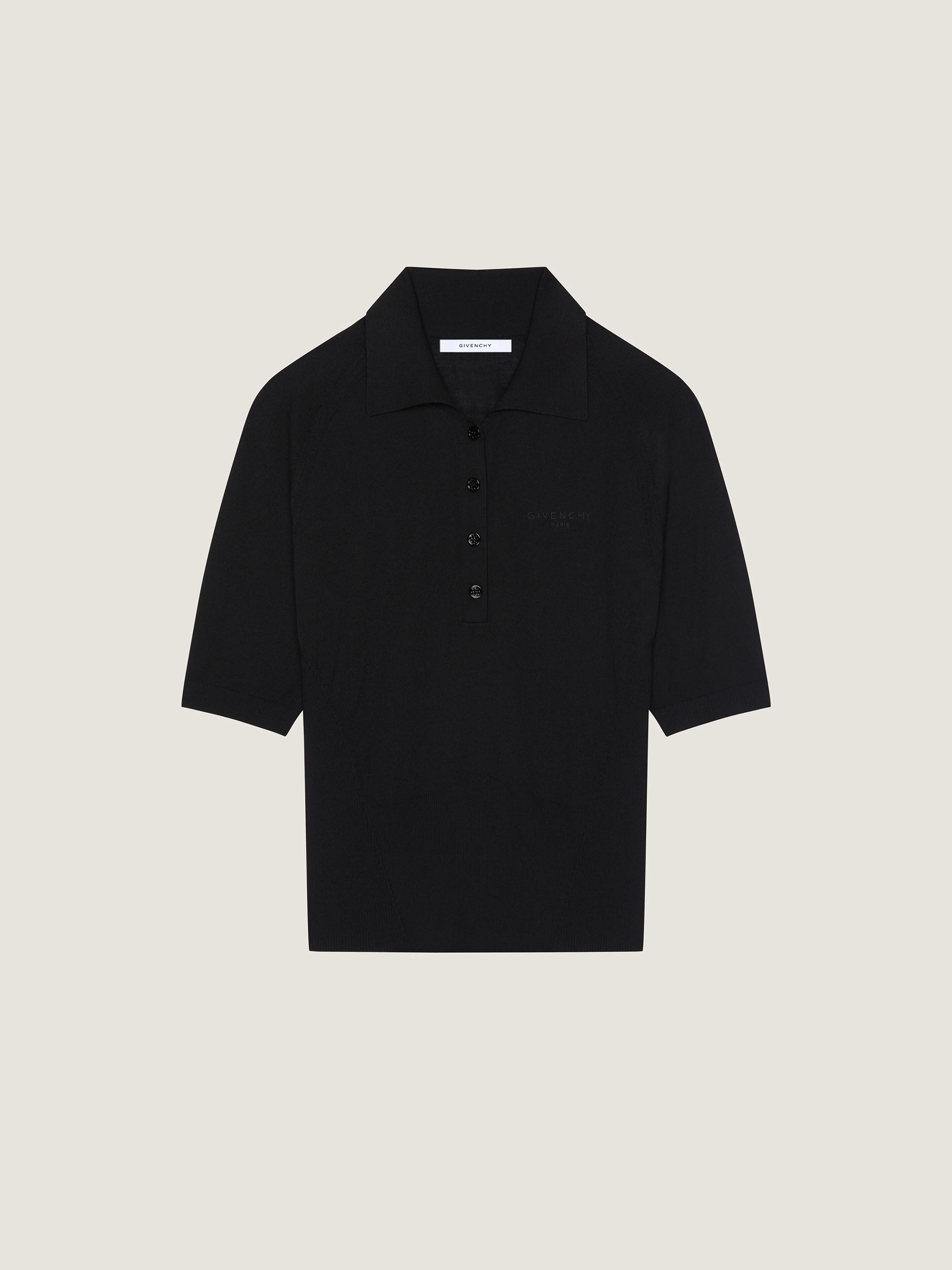 CROPPED POLO IN SECOND SKIN EFFECT KNIT - 1