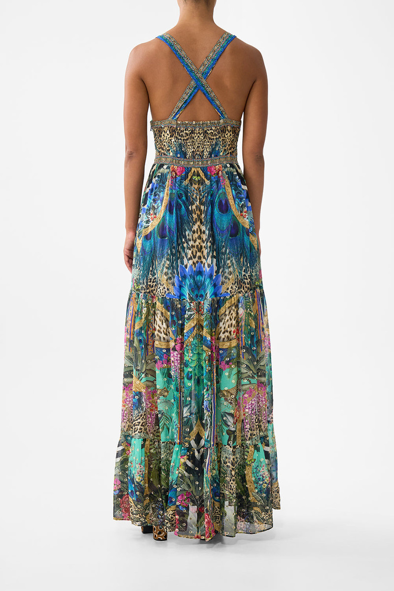 CAMILLA BEAD STRAP GATHERED PANEL DRESS outlook