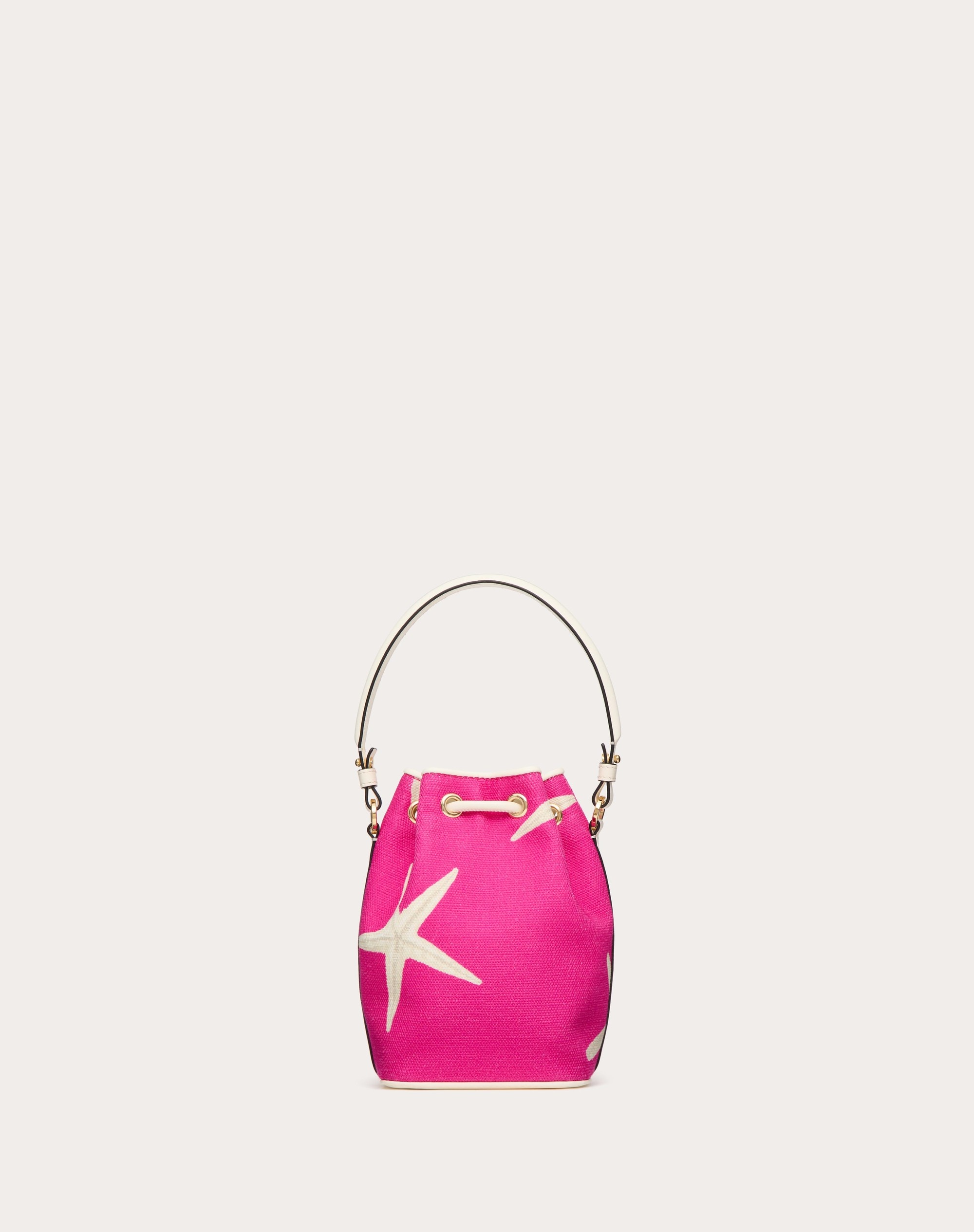 VALENTINO GARAVANI ESCAPE MINI BUCKET BAG IN CANVAS WITH STARFISH PRINT - 4