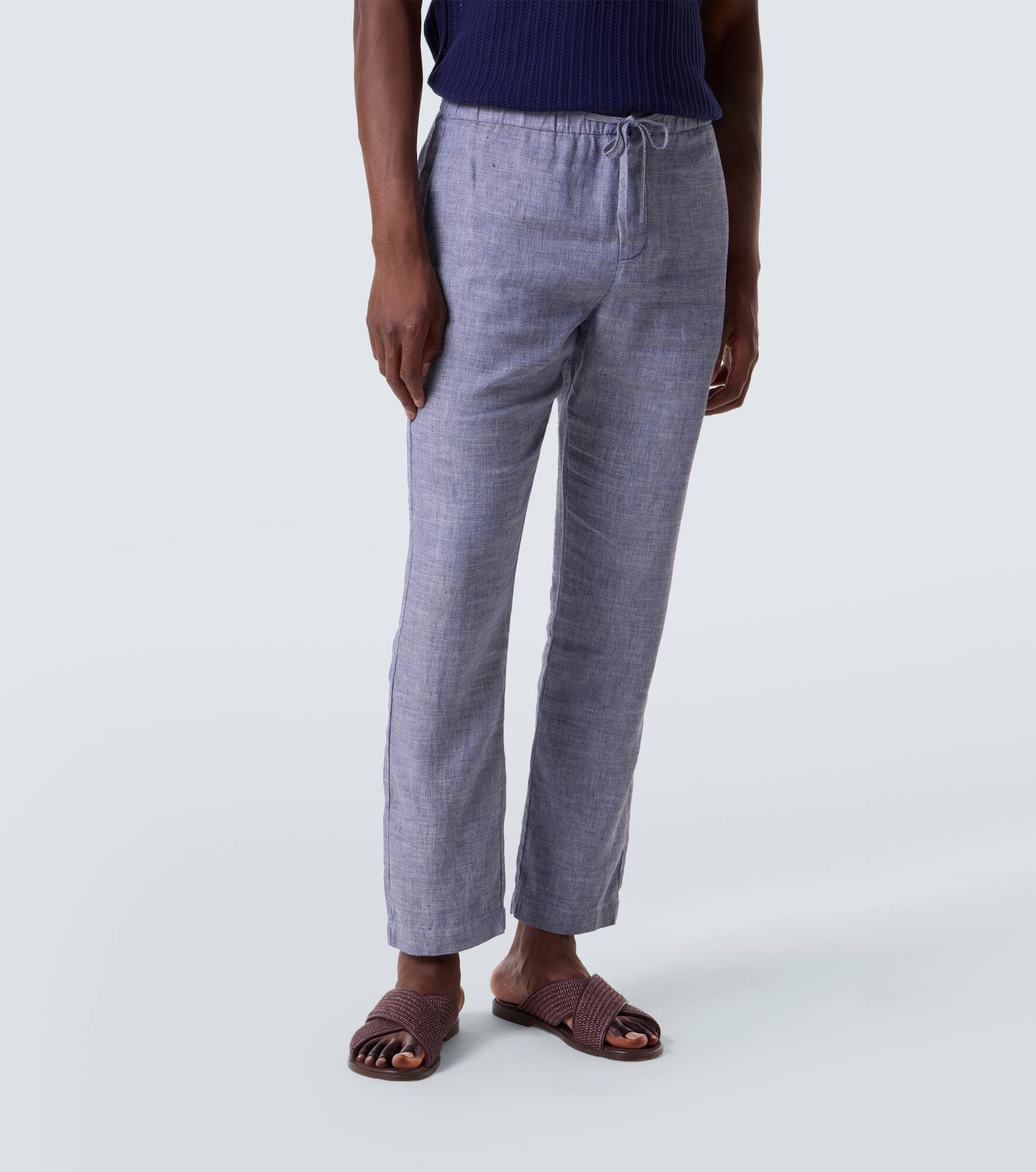 Oscar linen and cotton straight pants - 3
