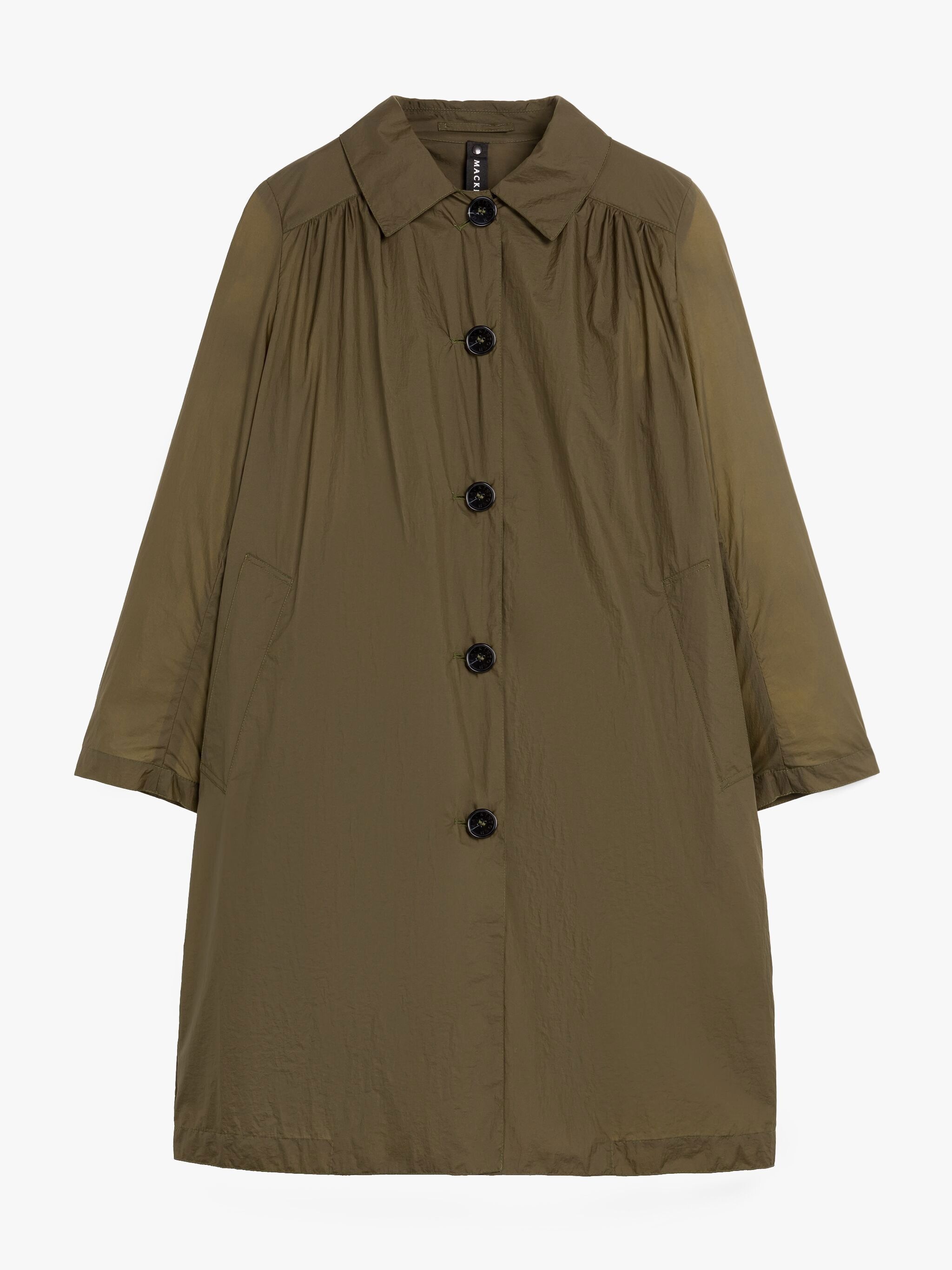 HANA KHAKI NYLON COAT - 1