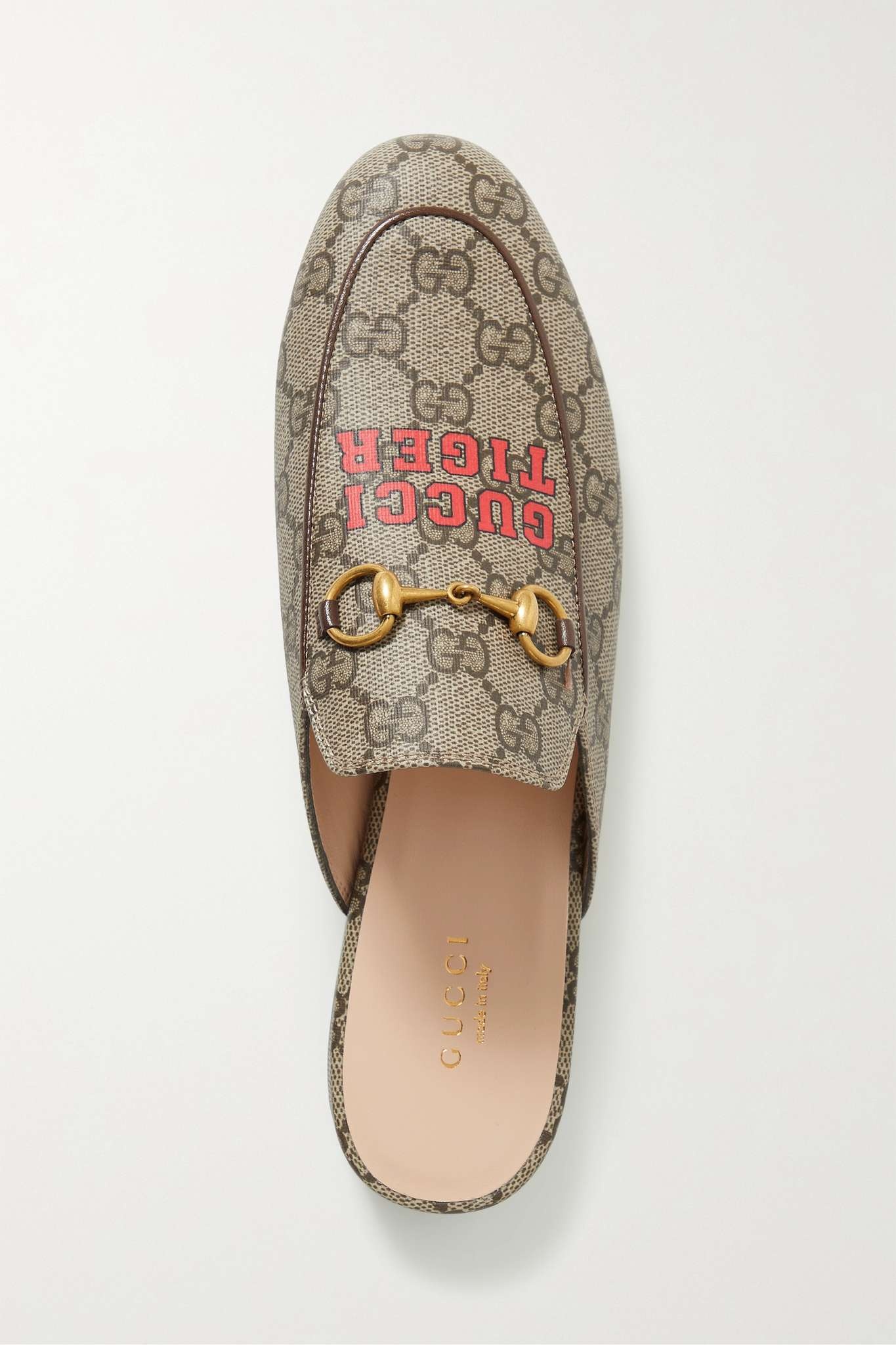 Princetown horsebit-detailed printed coated-canvas slippers - 1