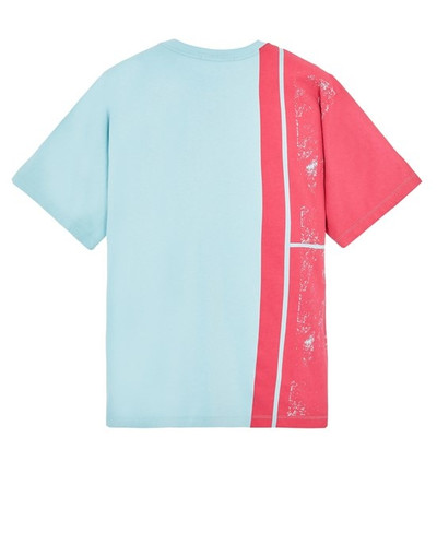 Stone Island 22387 COTTON JERSEY 'MOSAIC TWO' PRINT AQUA outlook