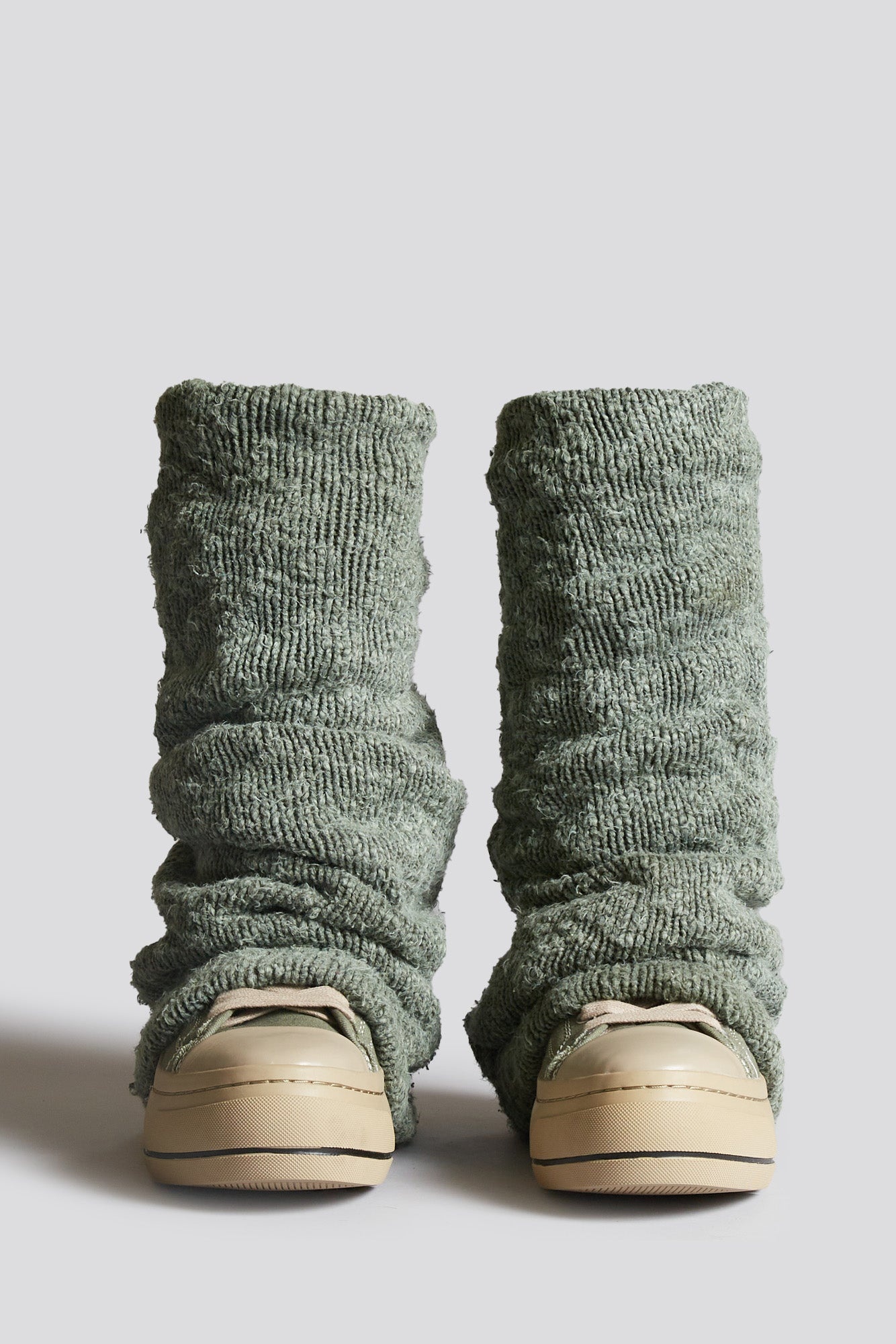 KURT HIGH TOP SNEAKER WITH WARMER - WASHED OLIVE PLAIN KNIT - 2