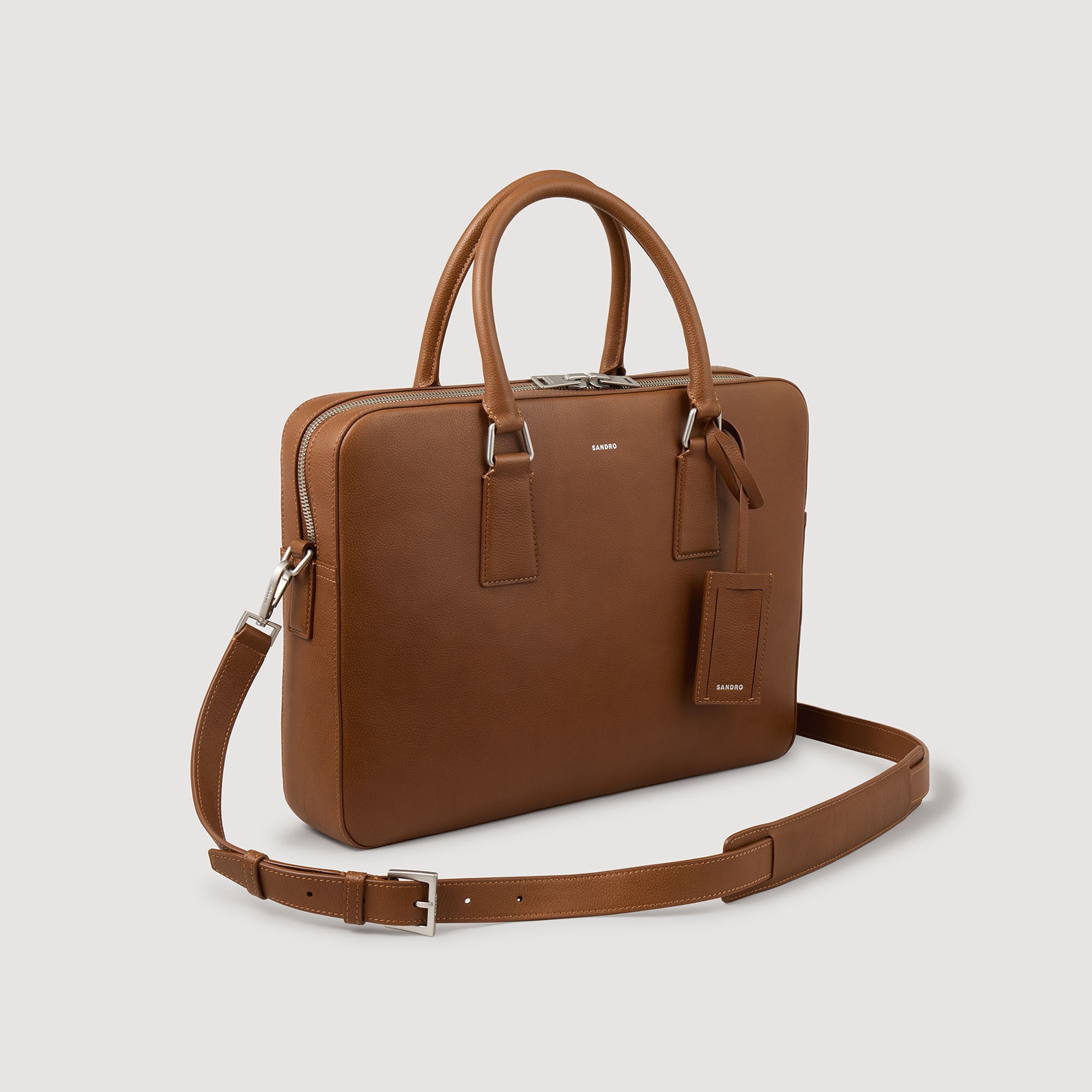 LARGE GRAINED LEATHER BRIEFCASE - 2
