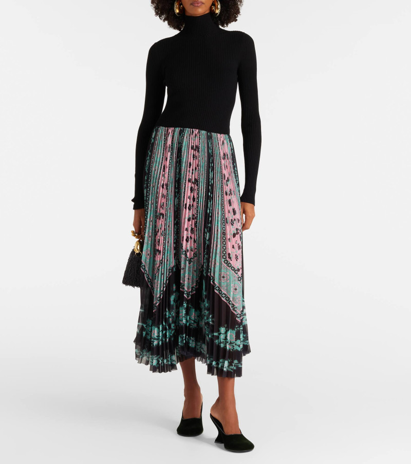 La DoubleJ Moondance plissé satin midi dress outlook