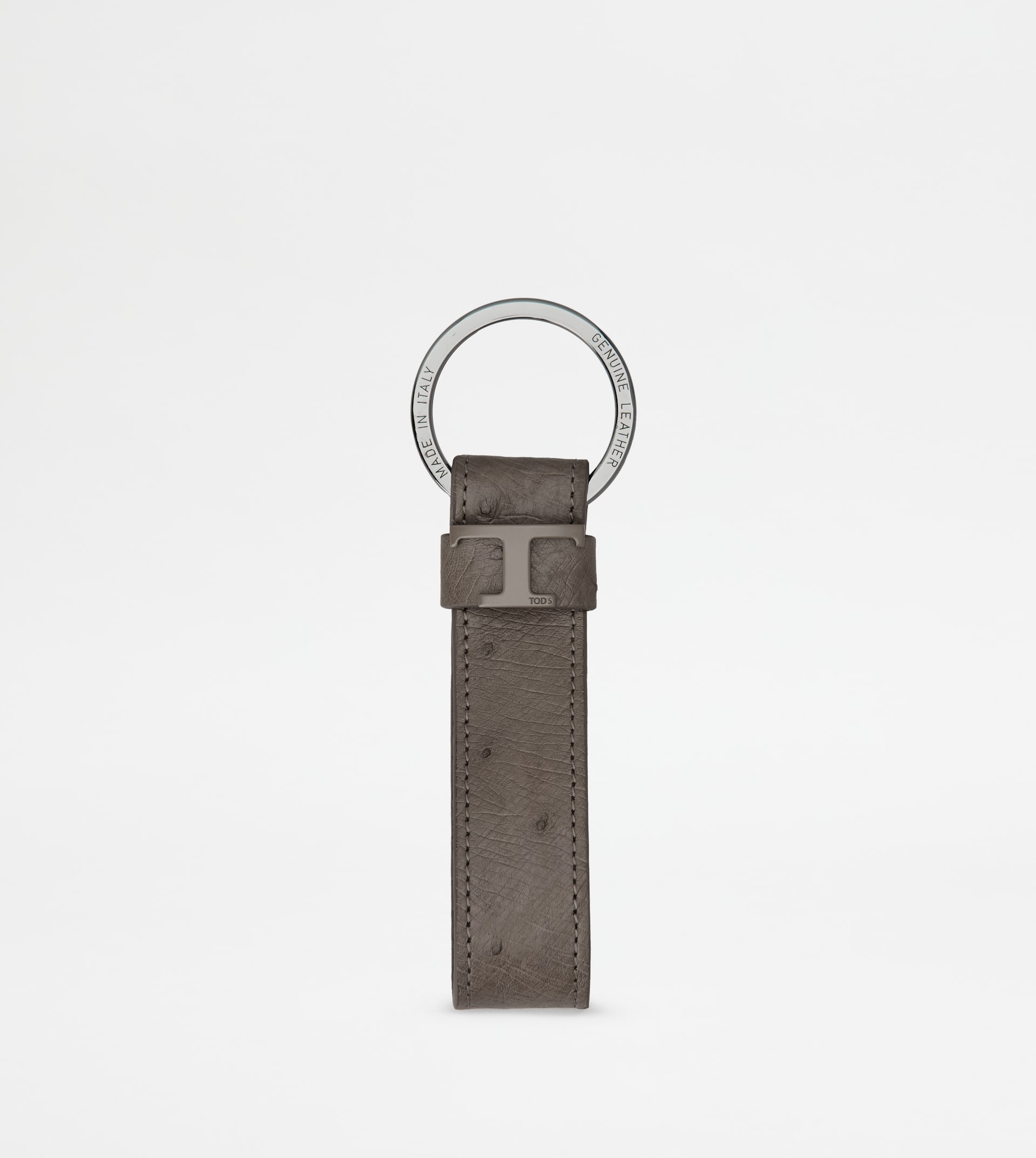 KEY HOLDER IN OSTRICH - GREY - 1