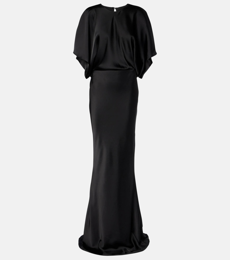 Obie draped satin gown 1