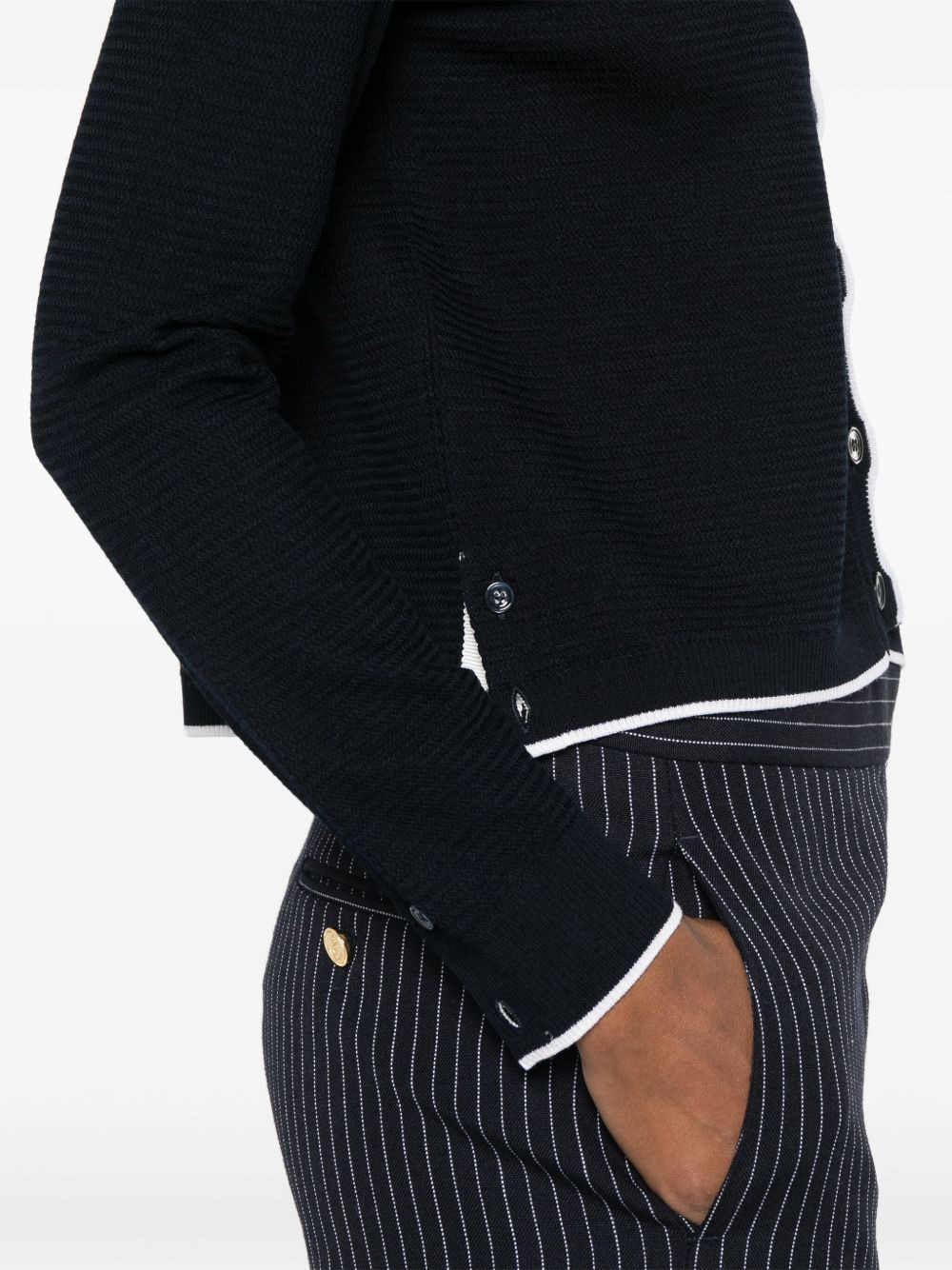 4 Bar Stripes textured cardigan - 5