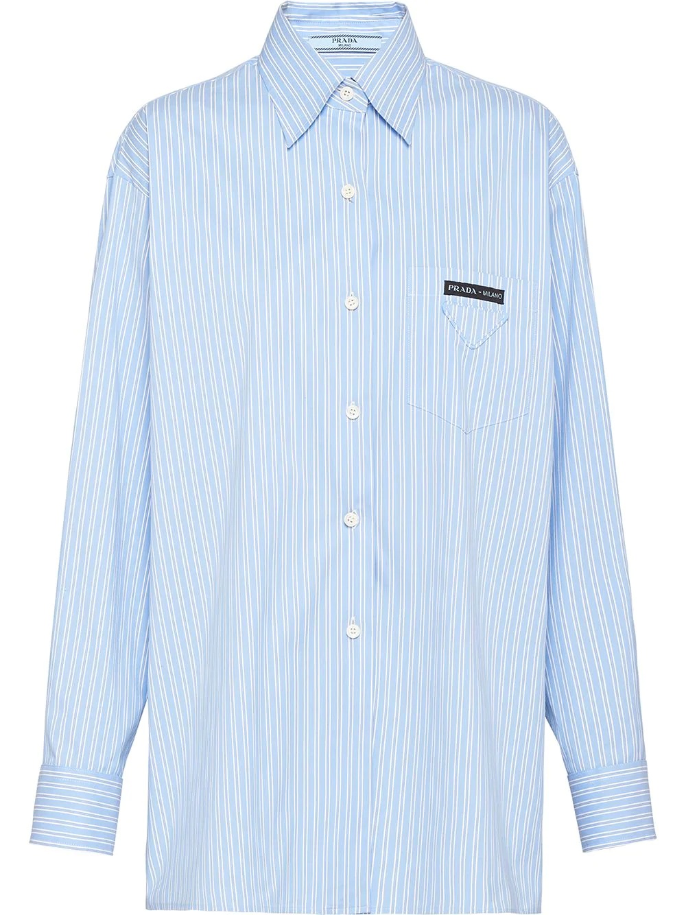 long-line pinstriped shirt - 1