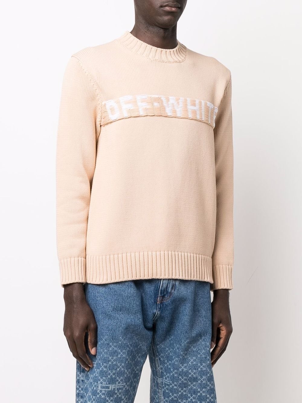 float knit crewneck jumper - 3