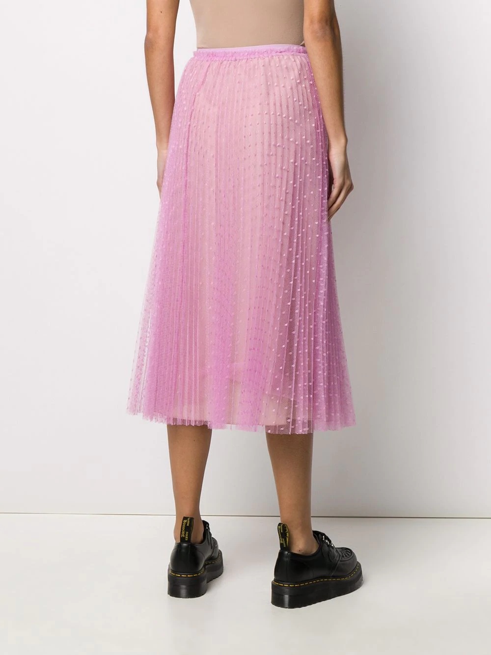 tulle point d'esprit pleated skirt - 4