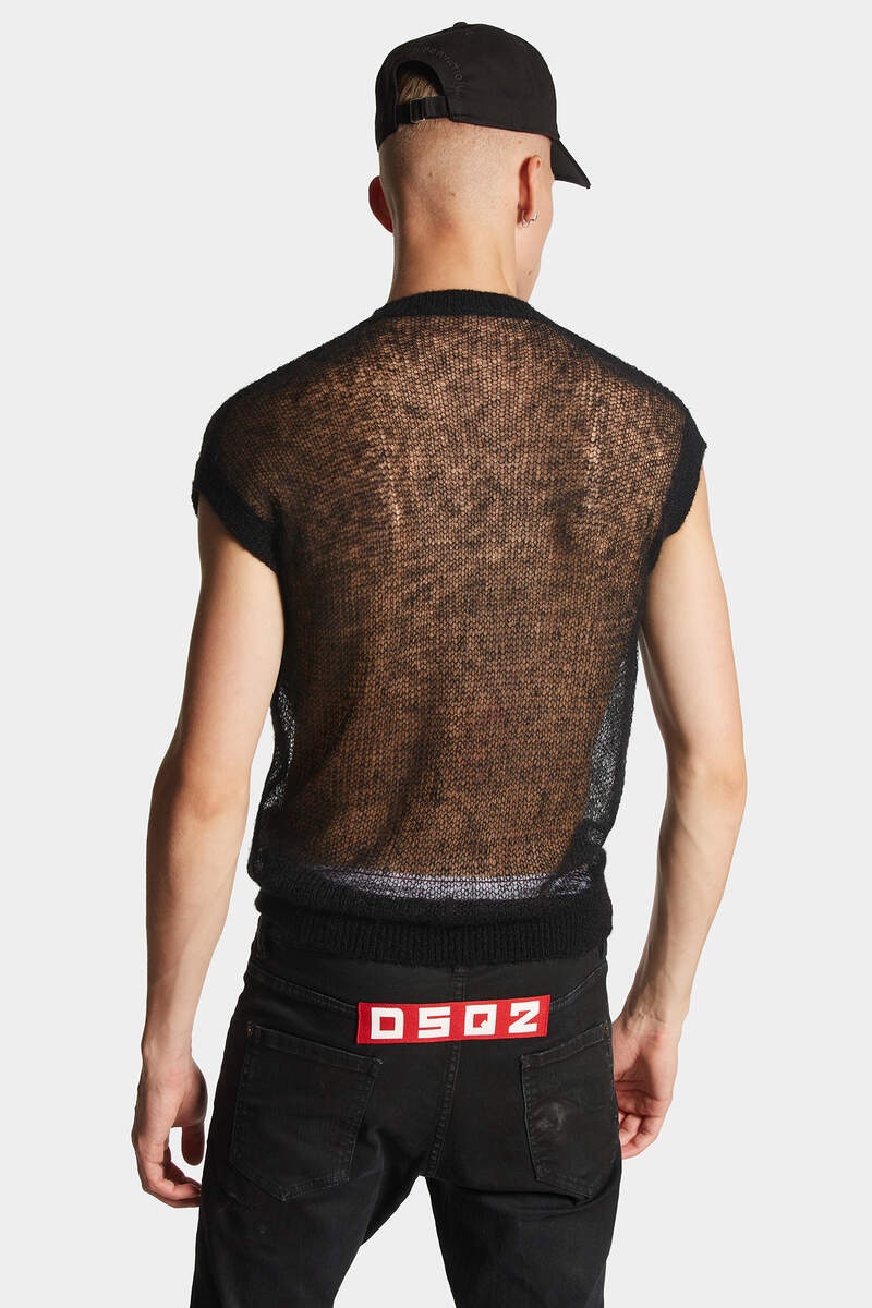 SEE THROUGH KNIT VEST - 4