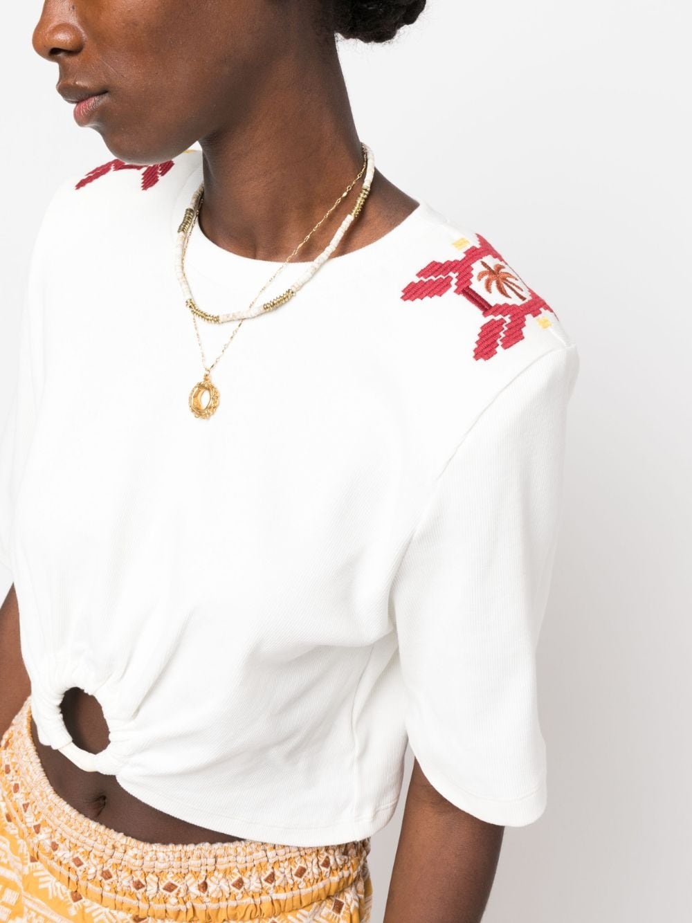 Ensenada embroidered cropped T-shirt - 5