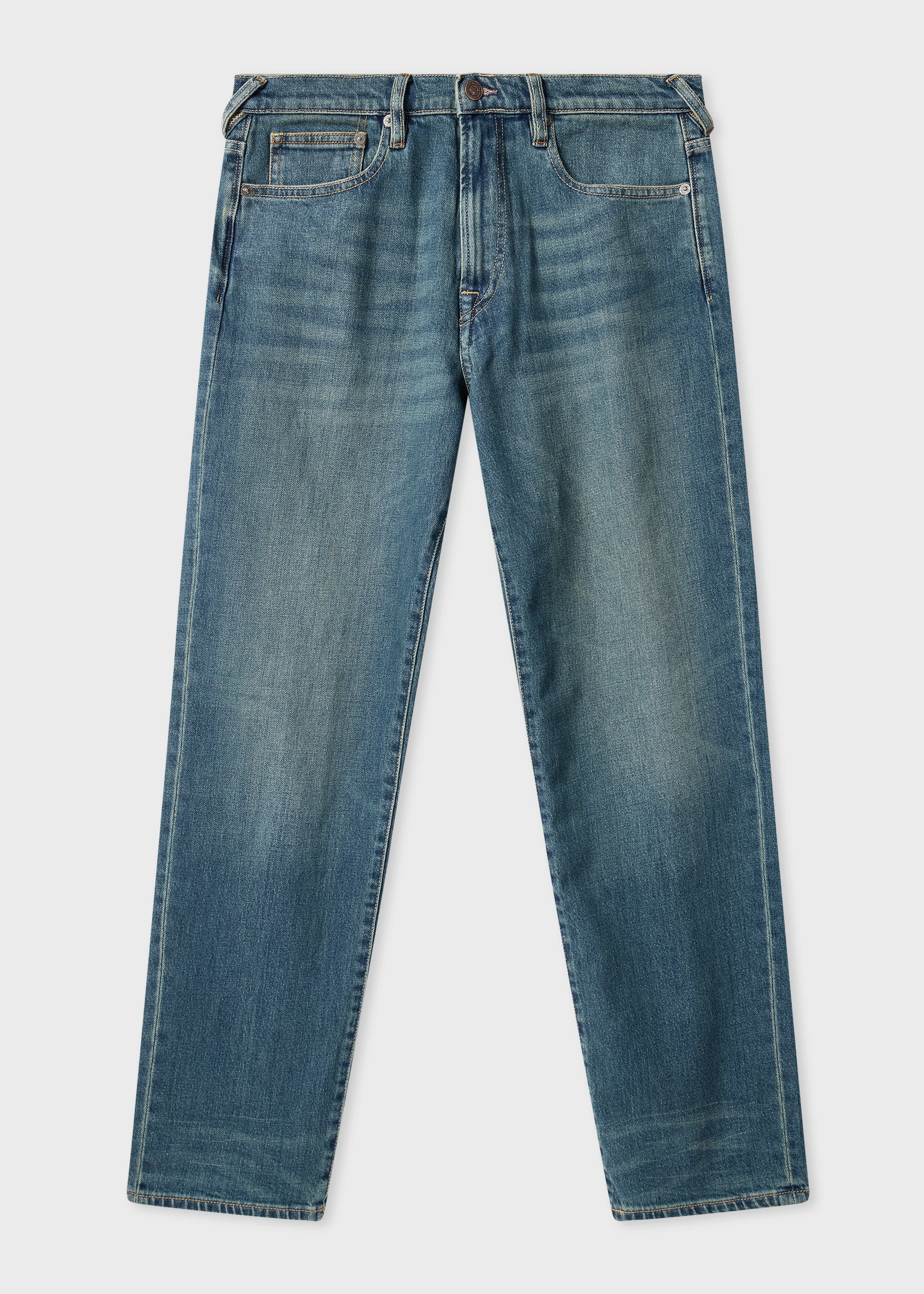 Relaxed Tapered-Fit Vintage-Wash Jeans - 1