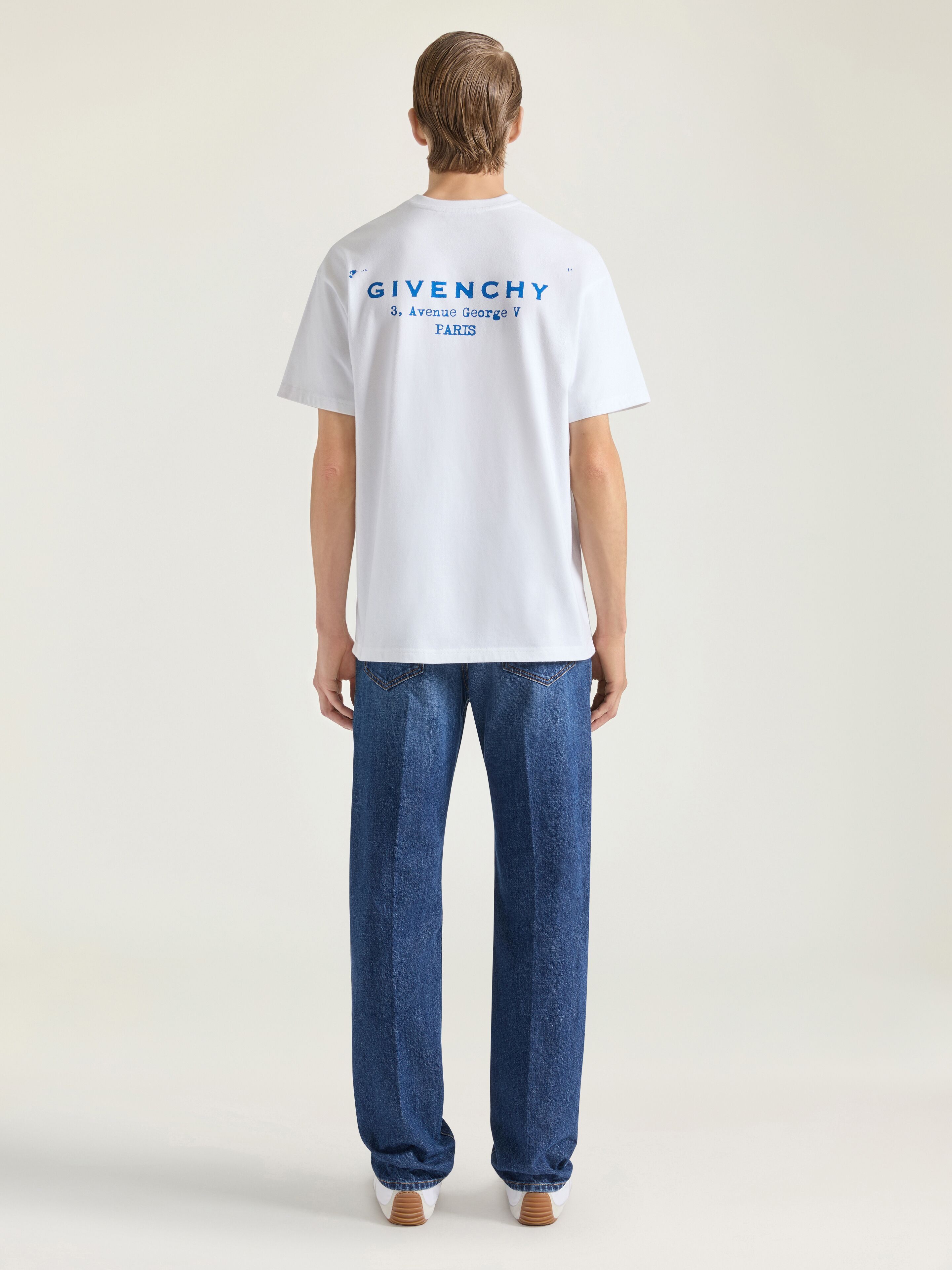 T-SHIRT IN COTTON WITH GIVENCHY STAMP PRINT - 3