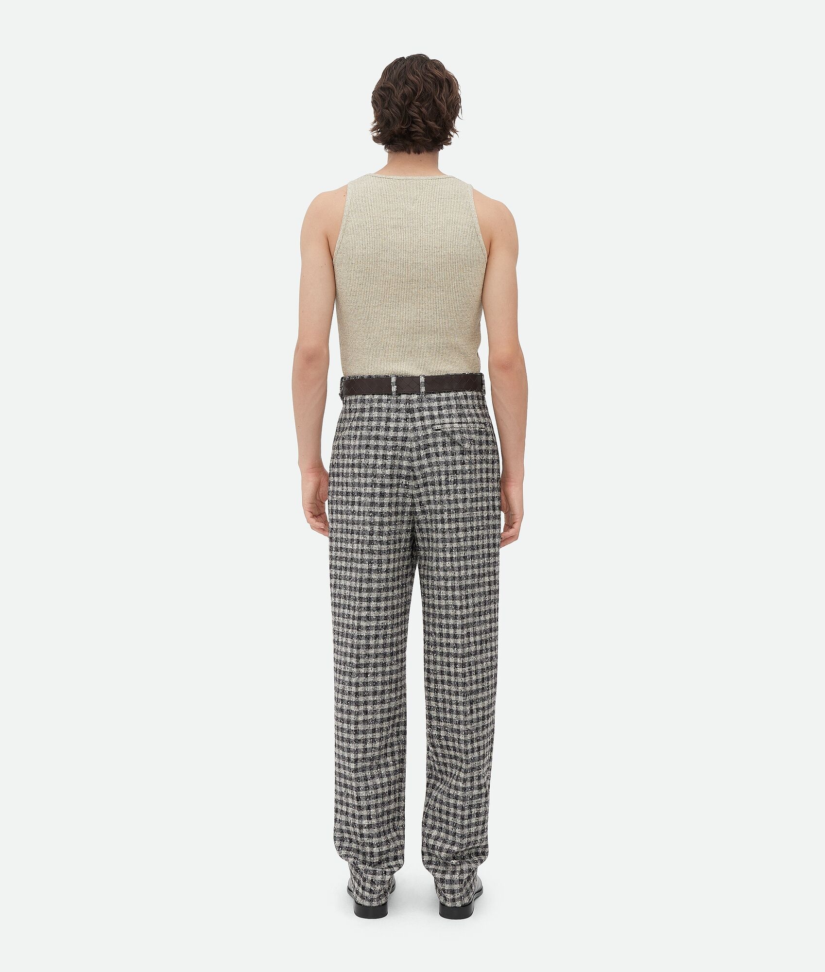 Boucle Gingham Wool Trousers - 3