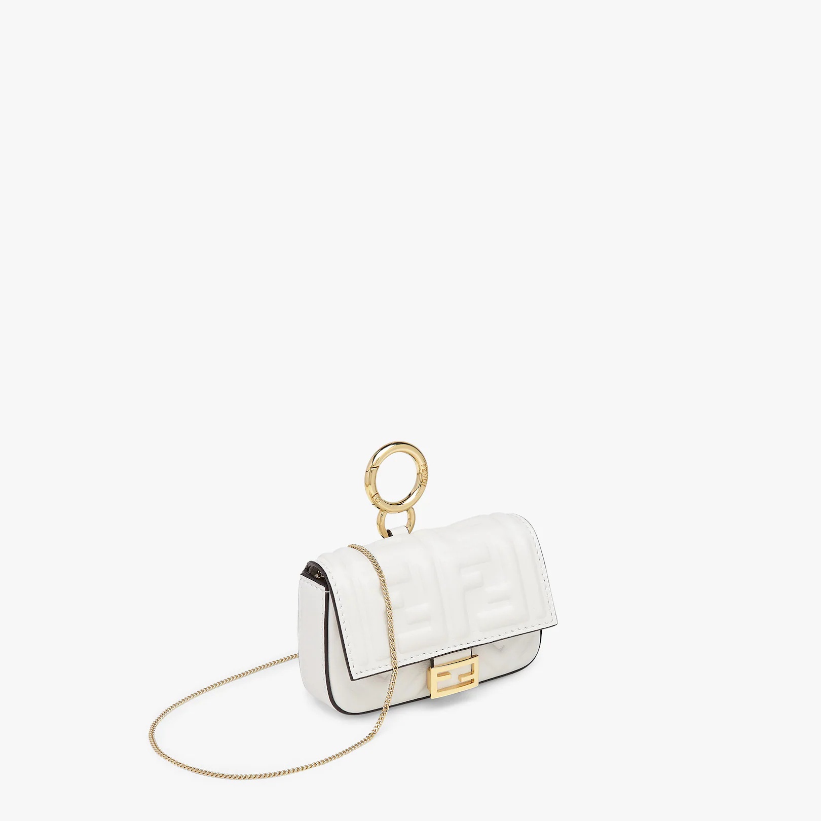 White nappa leather charm - 2