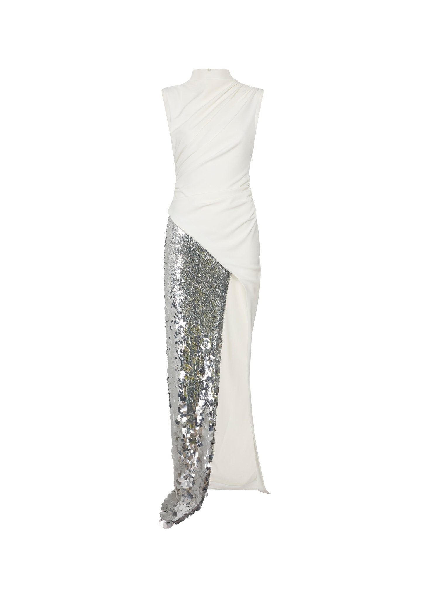 Matte Crepe Sleeveless Sequin Maxi Dress - 1