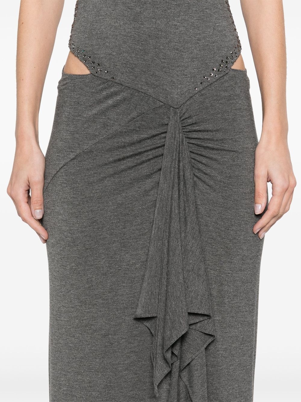 draped midi dress - 5