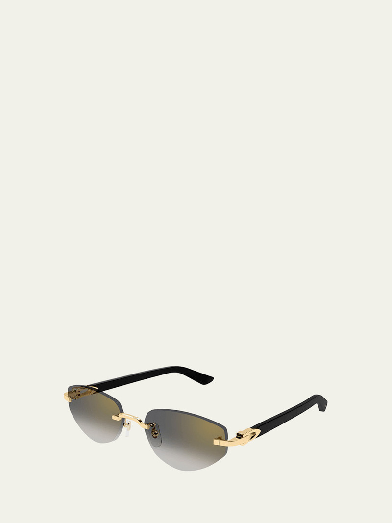 Cartier C Decor Cat-Eye Metal Sunglasses outlook