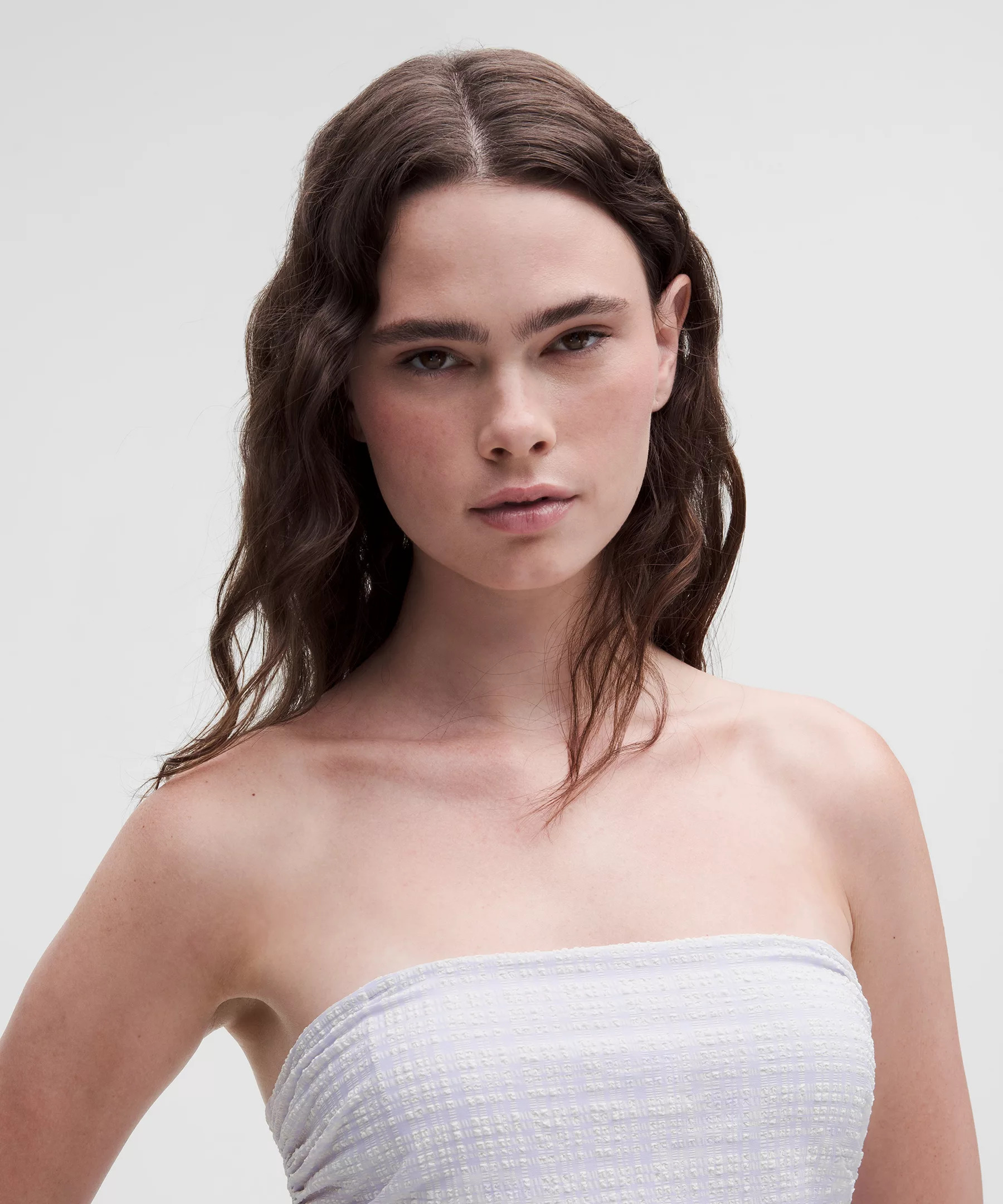 Seersucker Check Ruched Midi Dress - 5