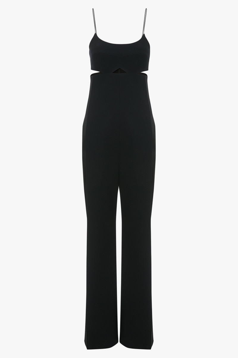 Cut-Out Detail Cami Jumpsuit In Black - 1