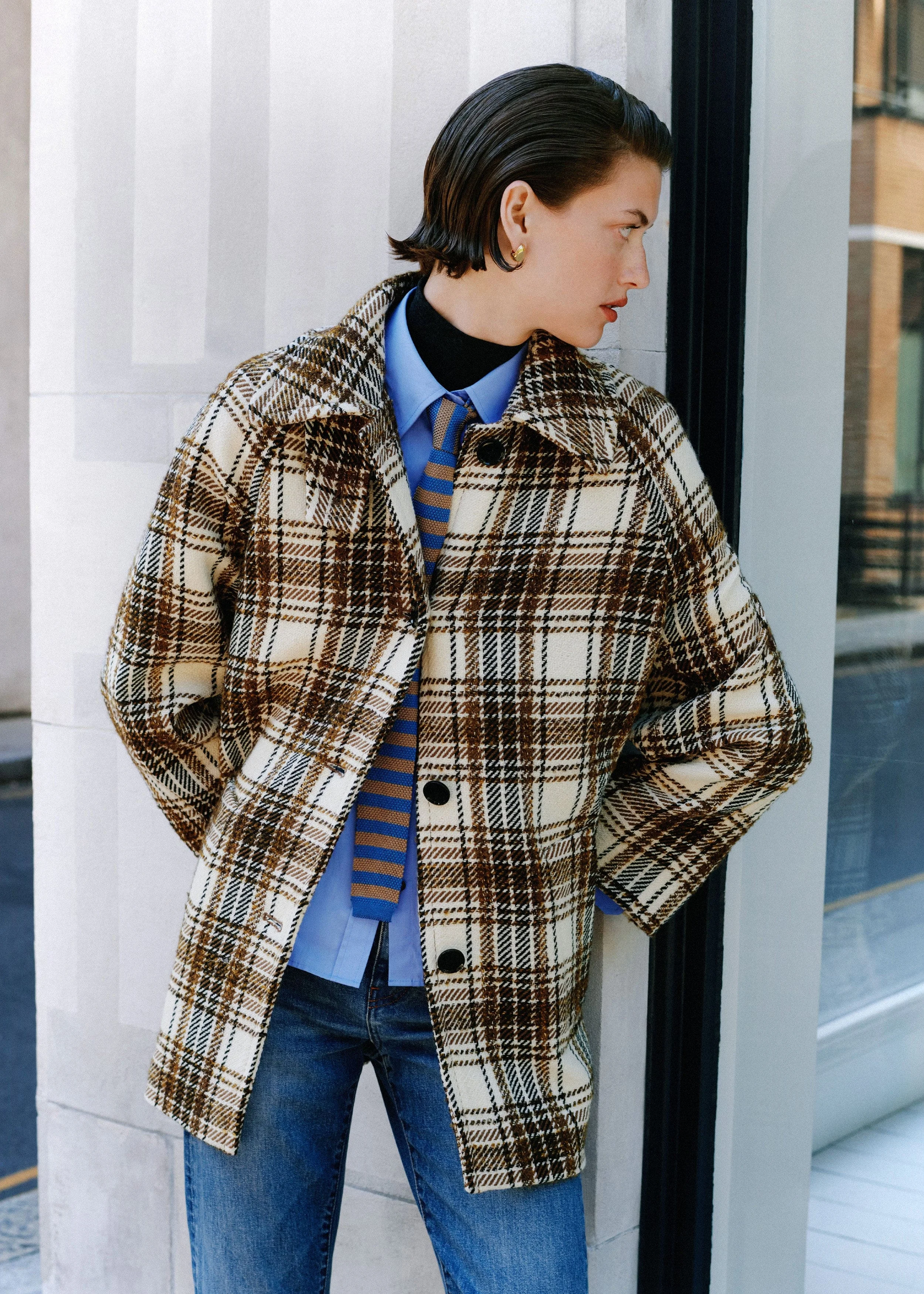 High Neck Cocoon Coat - 1