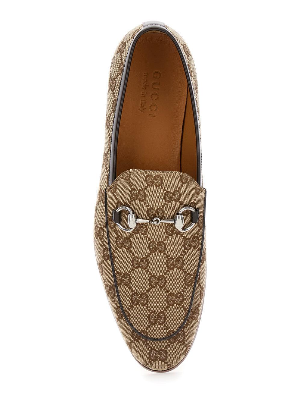 Gucci Men Beige And Ebony Loafers With Horsebit In Gg Supreme Canvas Man - 4