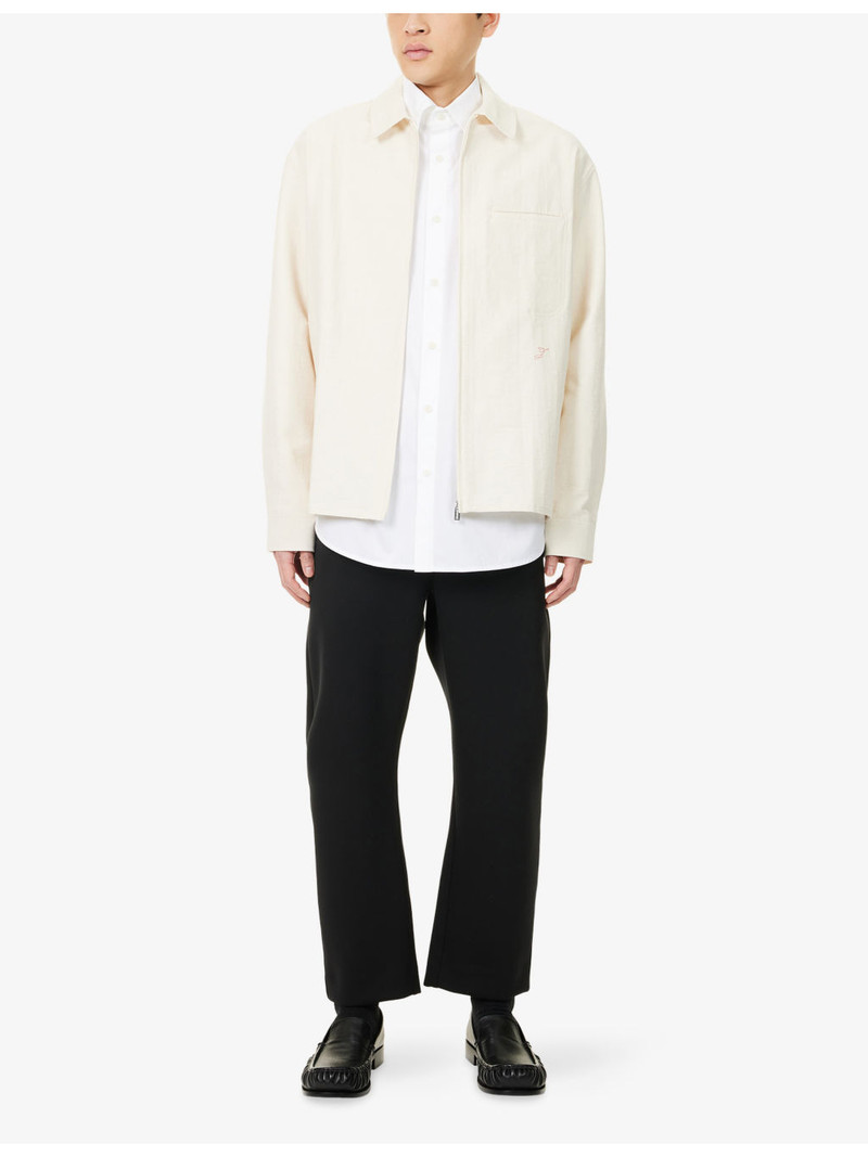 JACQUEMUS La Mecano Zipped Cotton-Blend Shirt outlook