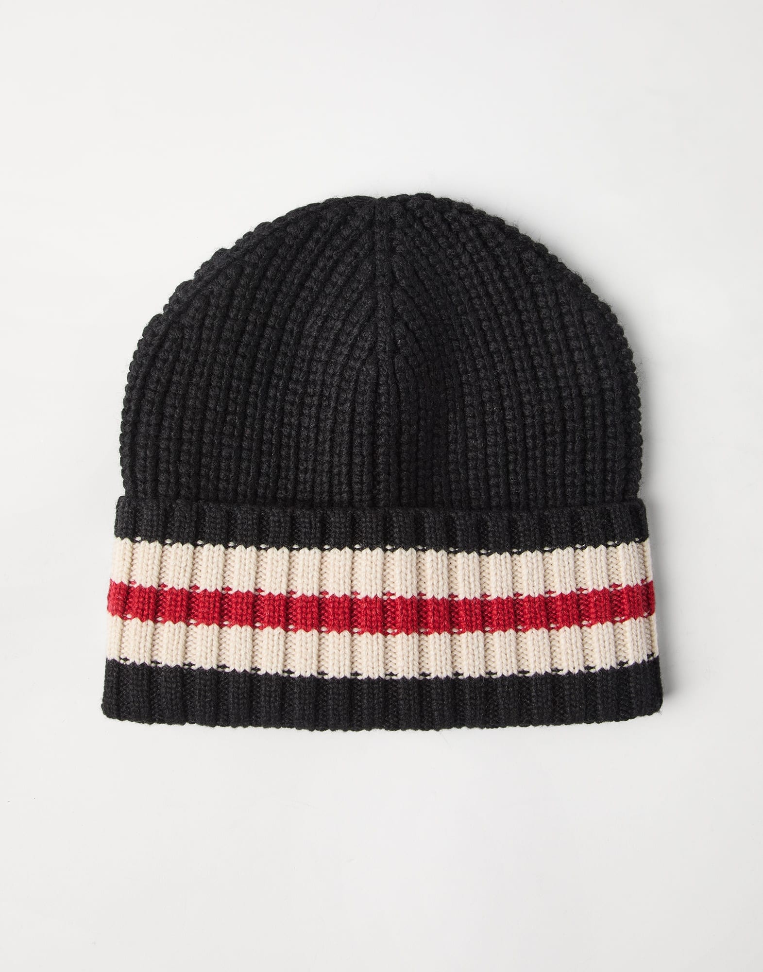 Cashmere Feather yarn English rib knit beanie - 1