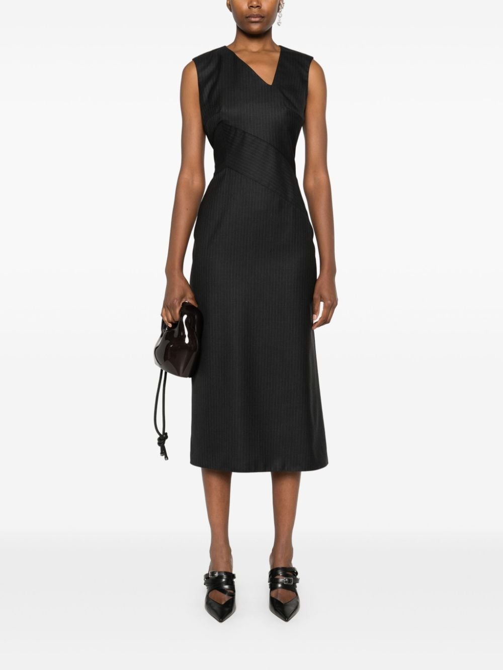 pinstriped midi dress - 2