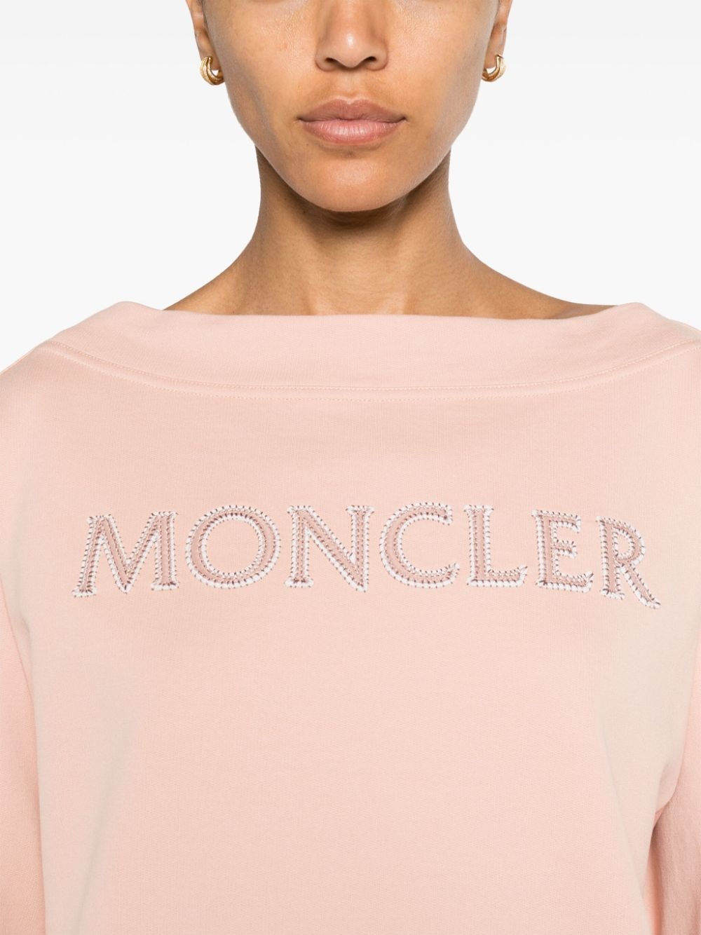 logo-appliquÃ© boat-neck sweatshirt - 5